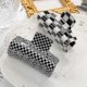 thumbnail image 2 of 2pack Hair Claw Clips Banana Hair Clips For Women Girls Vintage Design Classic Black White Lattice Print Barrettes Strong Hold Pin Teeth Clamp For Thi, 2 of 5