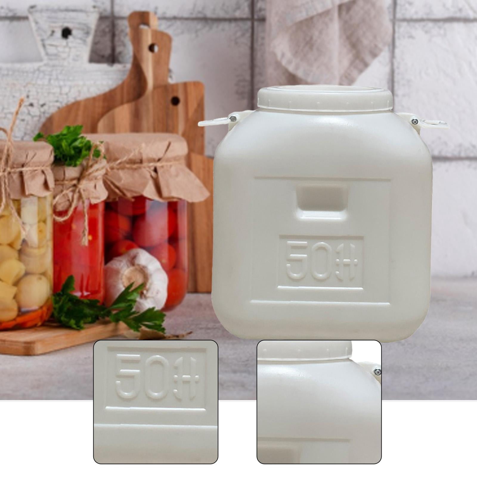 Fzaqwen Water Barrel Airtight Multipurpose Rain Barrel for Enzyme Fermentation White 50L Short