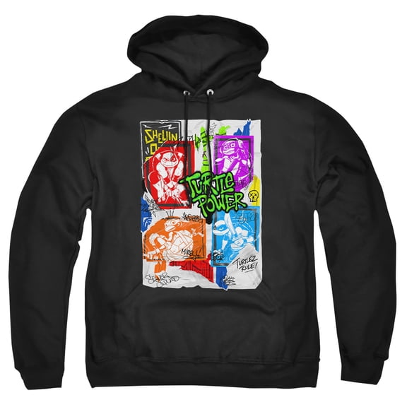 Tales of the Teenage Mutant Ninja Turtles Lino Posters Adult Pull-Over Hoodie, Black, 2X-Large