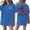 Blue, variant on American Flag Blouse Women Patriotic 250th Anniversary Short Sleeve Crew Neck Tops 1776-2026 Stars and Stripes Casual Tunics S
