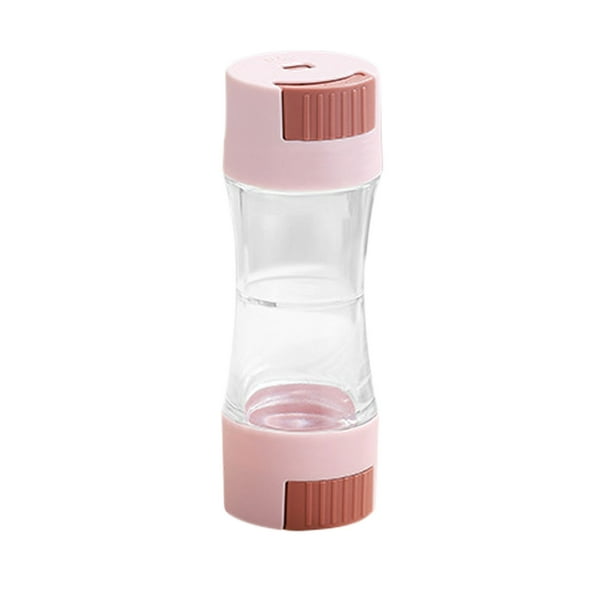 Frasco de Condimento Cuantitativo de Doble Cabeza y Doble Capa - Salero de Control de Precisión, 0.5g por Presión, Botella de Almacenamiento de Plástico para Cocina/Barbacoa, Capacidad de 50g