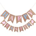 thumbnail image 3 of Honganda Easter Bunny Burlap Banner Funny Rabbit Swallowtail Flags Hanging Decoration for Door Tree Home Party, 3 of 7