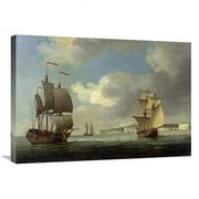 Global Gallery  30 in. Shipping Off the South Coast of England Art Print - Charles Brooking