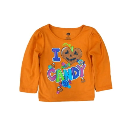 

Happy Halloween Infant Toddler Girls I Love Candy T-shirt Pumpkin Tee Shirt 24m