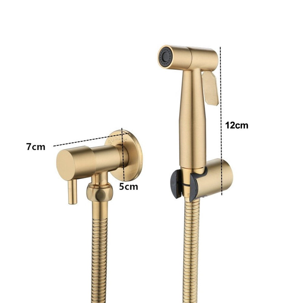 304 Stainless Steel Single Bidet Gold Color Handheld Toilet Bidets Shattaf Showerset With Filling Valve Shower Hose