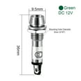 thumbnail image 2 of Indicator Light DC 12V, Neon Bulbs Green, Metal Shell Panel Mount 5/16" 8mm 4Pcs, 2 of 4
