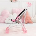 thumbnail image 3 of Buggy Umbrella Doll Stroller in Black & Pink Hearts Fits Dolls Up to 18', 3 of 7