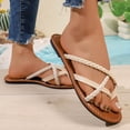 thumbnail image 5 of YHAJDS Women's Flip Flops Woven Strap Toe Post Beach Sandals Summer Vacation Outdoor Comfort Shoes, 5 of 10