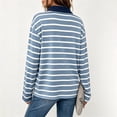 thumbnail image 4 of Striped Polo Shirts for Women Long Sleeve Rugby Shirts Loose Preppy Collared Pullover Fall Casual, 4 of 8
