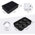 thumbnail image 2 of 1 Pack Extra Large Ice Cube Tray Molds with Lids,8 Cubes Black Reusable Silicone Square Ice Cube Maker Moulds for Whiskey,Cocktails,Drinks(Black), 2 of 5