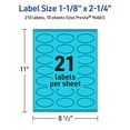 thumbnail image 6 of Avery Oval Scalloped Labels, Bright Blue, 1-1/8" x 2-1/4", 210ct, 6 of 11