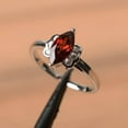 thumbnail image 2 of marquise cut garnet wedding ring sterling silver January birthstone ring, 2 of 3