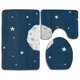 thumbnail image 1 of ABPHQTO Estrellas luna dibujadas a mano Juego de alfombras de baño de 3 piezas Alfombra de baño Alfombra de contorno y tapa de inodoro ABPHQTO Cont-CHAPPLE-34637, 1 of 2