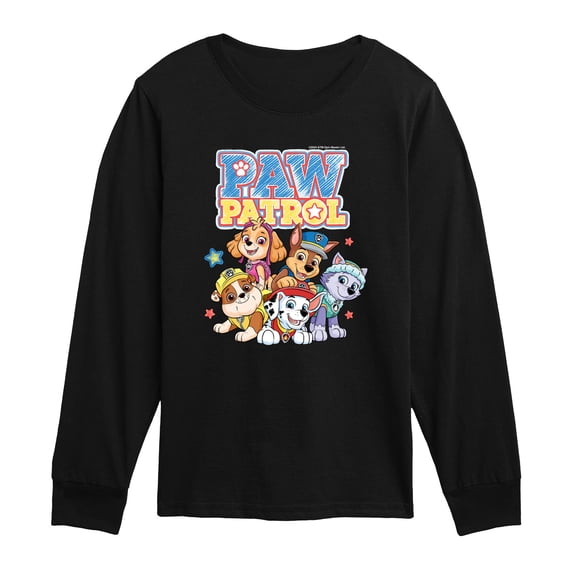 Paw Patrol - Sketch Character Group - Toddler Boys Long Sleeve Graphic T-Shirt