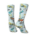 thumbnail image 3 of Goofa Cartoon Car Racing Printed Men's Crew Socks, Soft Durable Breathable Moisture-Wicking with Odor Control Cotton socks, 3 of 9