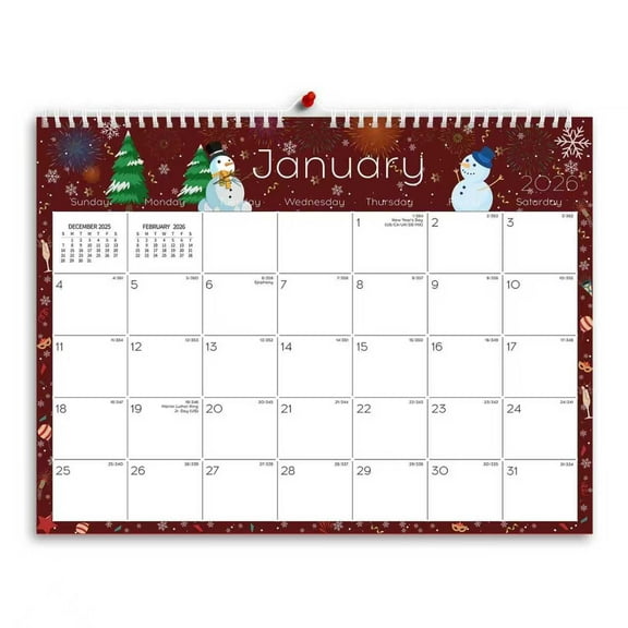 Wall Calendar 2026-18 Monthly from JAN. 2026 to JUN. 2027, 14" x 11", 2026 Desk/Wall Calendar with Monthly Views& Unruled Blocks, Easy Organizing for Annual Work, Holiday Christmas