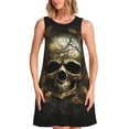 thumbnail image 1 of Disketp Vintage Gold Leaf Skull para Vestido sin Mangas para Mujeres, Vestidos de Verano para Mujeres, Casual y Holgado para la Playa, 1 of 7
