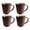 Brown, variant on Grey Matte Glaze Finish 17 ounce Stoneware Coffee Cup Mugs Set of 4