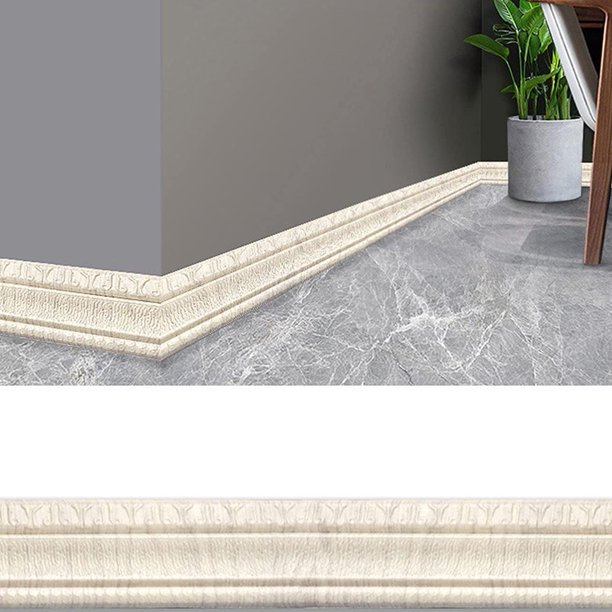 LKMEI 2.3M Self Adhesive Wall Trim Line Skirting Border Decor Sticker