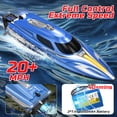 thumbnail image 5 of JoyStone 20+ mph RC Boat for Pool & Lakes, 14 inch Remote Control Boat with LED Lights, 2 Batteries 40Mins, Pool Toys for Adults & Kids (Blue), 5 of 11