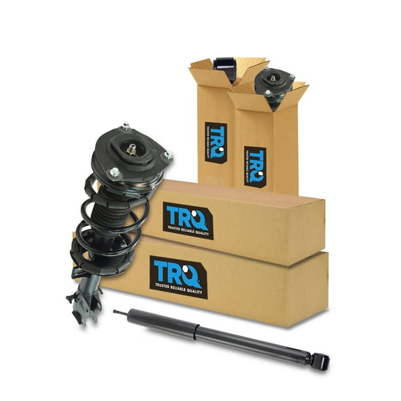 TRQ Front and Rear Complete Strut Assembly & Shock Absorber Kit Complete Strut & Coil Spring Assembly Fits Select 2009-2014 Nissan Cube