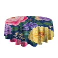 thumbnail image 5 of Pioneer Flower Floral Print Pattern Round Tablecloth 60"x60",Wrinkle Wipeable Table Cloth for Kitchen Dining Room Picnic Patio Party, 5 of 6