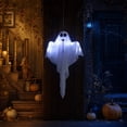thumbnail image 6 of SLYNSHome Light Up Hanging Ghost Ornament, White Gauze Glowing Ghost Decor, Spooky Hanging Prop For Front Door Yard Porch Indoor Outdoor Halloween Holiday Party Decoration, 6 of 7