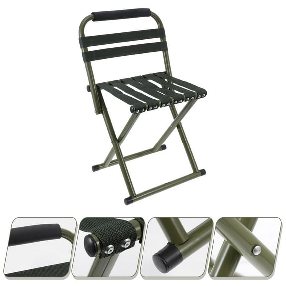WASHWEPE 1Pc Small Portable Chair for Camping and Fishing 11.8x13.8x10.8in
