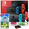 Nintendo Switch with Neon Blue/Red JoyCon Bundle with Neon Pink/Green JoyCon, and The Legend of Zelda: Links Awakening
