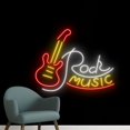 thumbnail image 4 of Handmadetneonsign Rock Music Guitar Neon Sign, Guitarist Wall Art Decor, Ramen Guitarist Wall Decor, 4 of 5