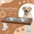 thumbnail image 2 of Bearwood Essentials Farmhouse 2 Bowl Elevated Regular Wood Dog Feeder, 2 of 7