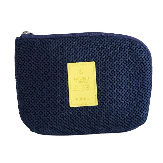 HDWISS Auricular Multifuncional Dispositivos Digitales Cosméticos Bolsa De Almacenamiento De Viaje Organizador Azul Profundo