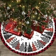 thumbnail image 5 of Red and Black Buffalo Plaid Christmas Tree Skirt Holiday Decoration Xmas Winter Holiday Tree Mat Base Cover for Home Party Indoor Outdoor Decorations (Red 5, 30"), 5 of 7