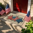 thumbnail image 4 of EDHITNR America Star Memorial Day Welcome Doormat 4th of July Patriotism Independence Day Floor Mat Kitchen Rugs for Indoor Outdoor, 40x60cm Non Slip Entry Rug, 4 of 6