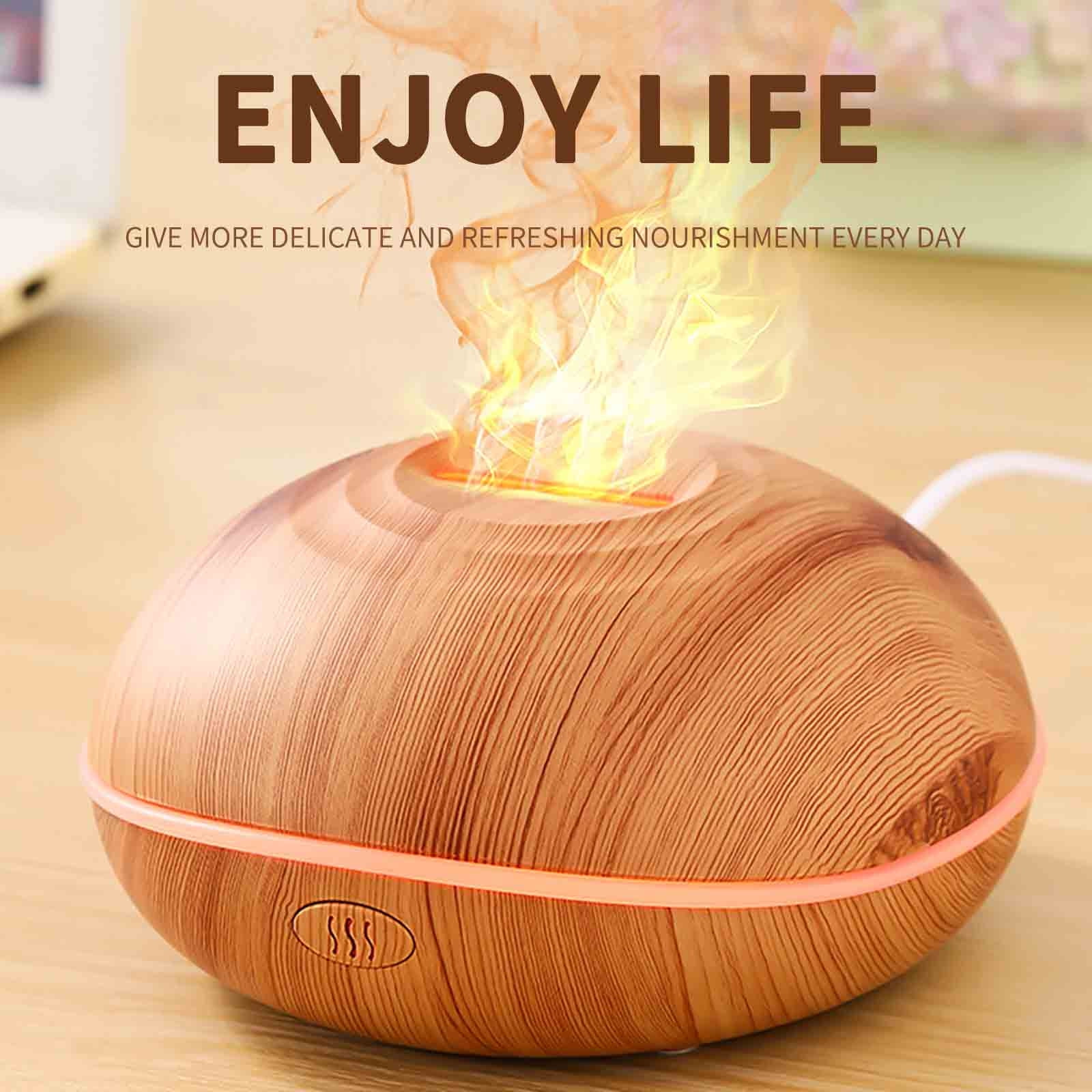 Jubipavy Office Desktop Seven Color Humidification Flame Machine USB Small Home Appliance Humidifier Circular Household Machine