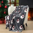 thumbnail image 2 of PAVILIA Christmas Snowman Throw Blanket | Grey Christmas Fleece Blanket | Soft, Plush, Warm Winter Cabin Throw, 50x60 (Grey Snowman), 2 of 9