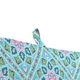 thumbnail image 5 of Jordan Manufacturing 74" x 22" Medlo Island Teal Medallion Rectangular Outdoor Chaise Lounge Cushion with Ties and Hanger Loop, 5 of 12