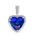 thumbnail image 2 of Mauli Jewels Engagement Necklace for Women 1.83 Carat Adorable Diamond And Heart Shape Gemstone Pendant 4 prongs 10K White Gold With 18'' Box Chain|Silver Chain, 2 of 6