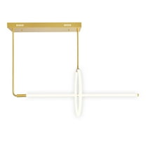 CWI Lighting Hoops 2 Light Contemporary Metal LED Chandelier in Satin Gold
