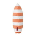 thumbnail image 5 of Esme Outdoor Square Fabric Stripe Water Resistant Throw Pillow, Orange, White, 18" x 18", 5 of 8