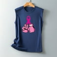thumbnail image 4 of IROINNID Deals Breast Cancer Tank for Women Breast Cancer Awareness Loose Sleeveless Printed Ladies Round Neck Blouses Tops T-Shirt,Navy, 4 of 5