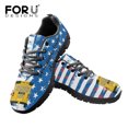 thumbnail image 1 of School Bus Driver Pattern Woman American Flag Print Woman Flats Lace Up Shoe Sneakers Breahtable Spring/Autumn Shoes, 1 of 5