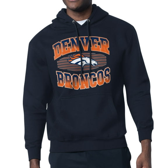 Men's Starter Navy Denver Broncos Team Grit Graphic Hoodie