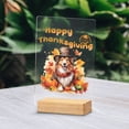 thumbnail image 2 of Happy Thanksgiving Collie Welcome Thankful Fall Autumn Pumpkin Acrylic Plaque Sign Ashwood Base Collie Dog Lover Gifts Idea Home Desk Decor - 02021, 2 of 5