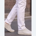 thumbnail image 6 of Men's White Slim Straight Stretch Jeans, Casual Mid-Rise Denim Pants for Work, Vacation& Daily Wear, 6 of 6