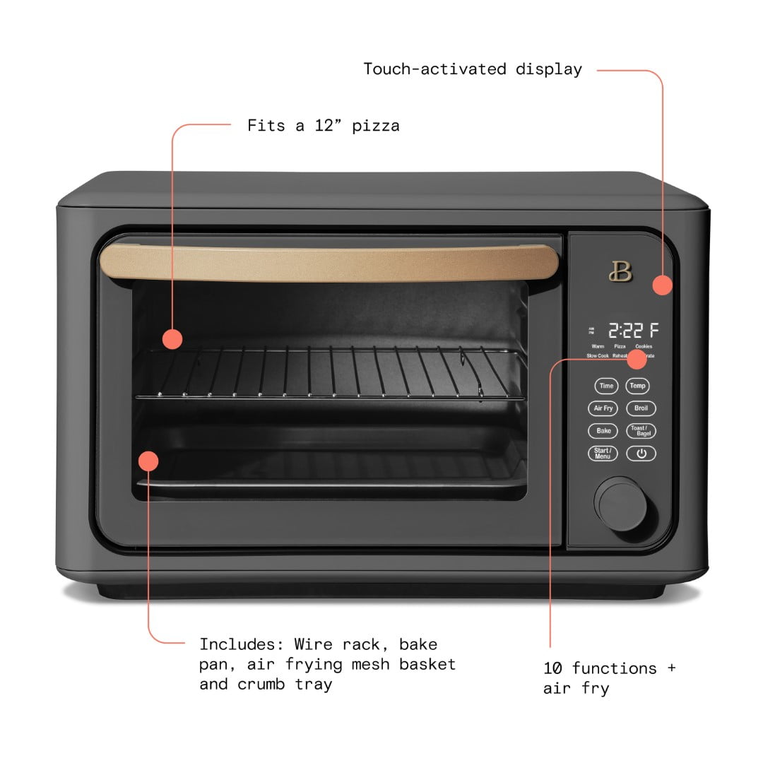 COMFEE' Toaster Oven Air Fryer FLASHWAVE™ Ultra-Rapid Heat Technology,  Convection Toaster Oven Countertop with Bake Broil Roast, 6 Slice Large