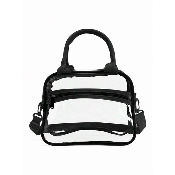Clear PVC Tote Bag, Waterproof Transparent Shoulder Handbag for Concerts, Festivals & Sports