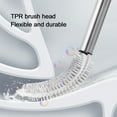 thumbnail image 4 of Toilet Brush with Holder Set, Black or Khaki Plastic and Tpr 360-degree Non-scratch Bristles, Washable Fast-drying Head and No-spill Base for Easy Bathroom Cleaning, Ideal for Modern Compact, 4 of 8