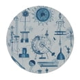 thumbnail image 2 of WYYP  Round Edge Closing Tablecloth, Doodle Elastic Edged Tablecloth, Physics Themed Drawing Formulas Related to The Field, Fit Round Tables, for Indoor Outdoor Fits, Blue Pale Blue White, 2 of 7