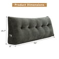 thumbnail image 2 of ANMINY Triangular Headboard Pillow with Side Pockets, Velvet Fabric, Herringbone Bed Rest Reading Pillow, Removable & Washable Cover for Queen Beds, 2 of 7